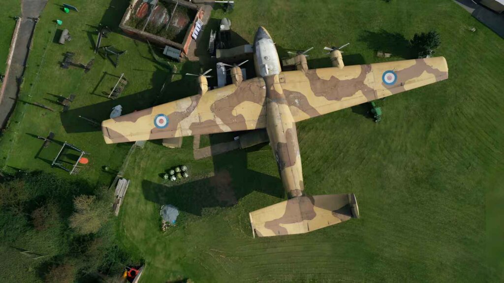 Aerial view of Blackburn Beverley XB259 at Fort Paull.