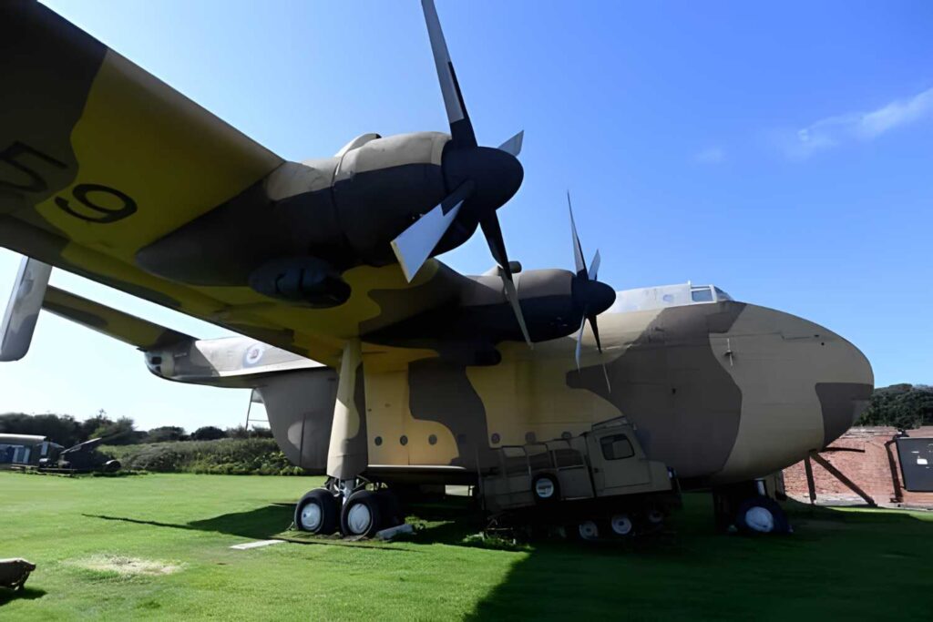 Front right side of Blackburn Beverley XB259.